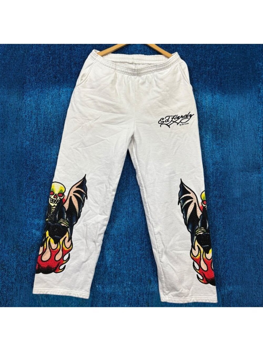 Ed Hardy by Ken Carson Xman Mens Rhinestone Baggy Joggers XL